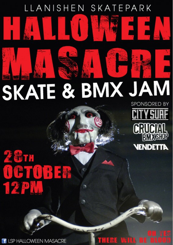  Flyer for the 2012 Llanishen skatepark Halloween skate and bmx jam 